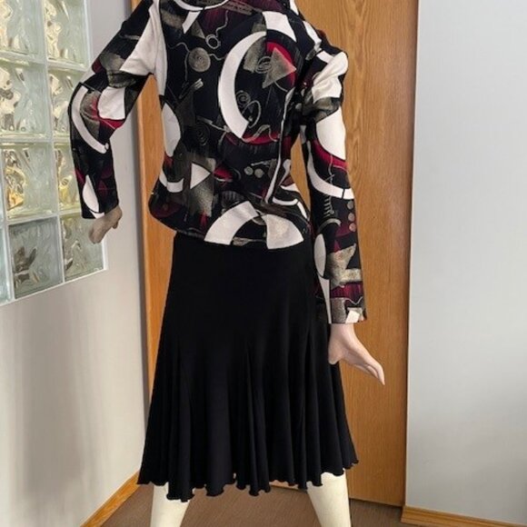 JOSEPH RIBKOFF JACKET & SKIRT Jacket with Gold Thread, Flared Hem Midi Skirt #10 - Picture 7 of 16
